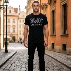 AC/DC Black 'Back In Black' Short Sleeve Graphic Tee